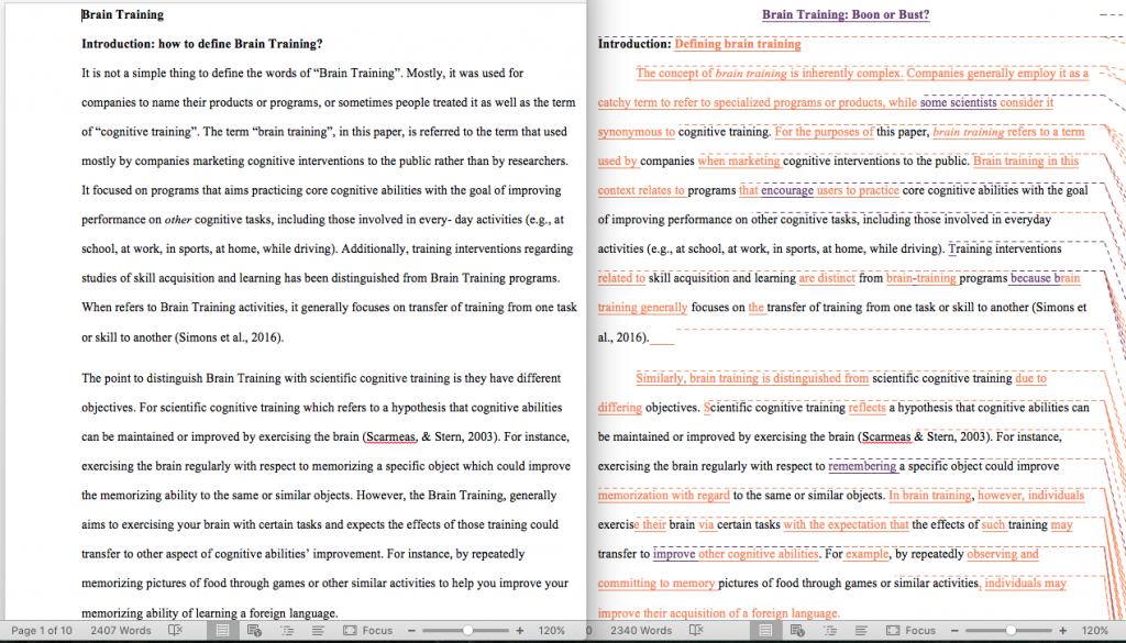 Brain Training (graduate school research paper) Brain Training (graduate school research paper)