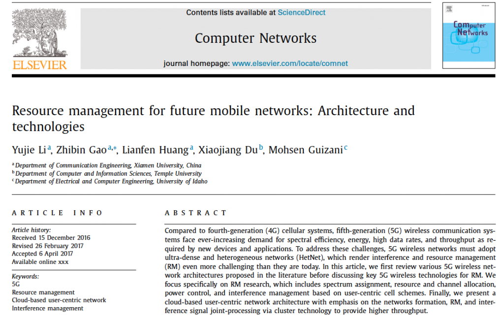 Resource management for future mobile networks- Architecture and technologies